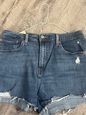 Levi's Distressed Denim Cutoff Shorts - Blue